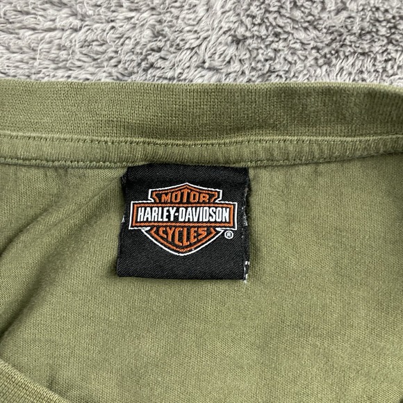 Harley Davidson Motorcycles Steel City T Shirt Adult 2XL Olive Green Sleeveless - Picture 8 of 14